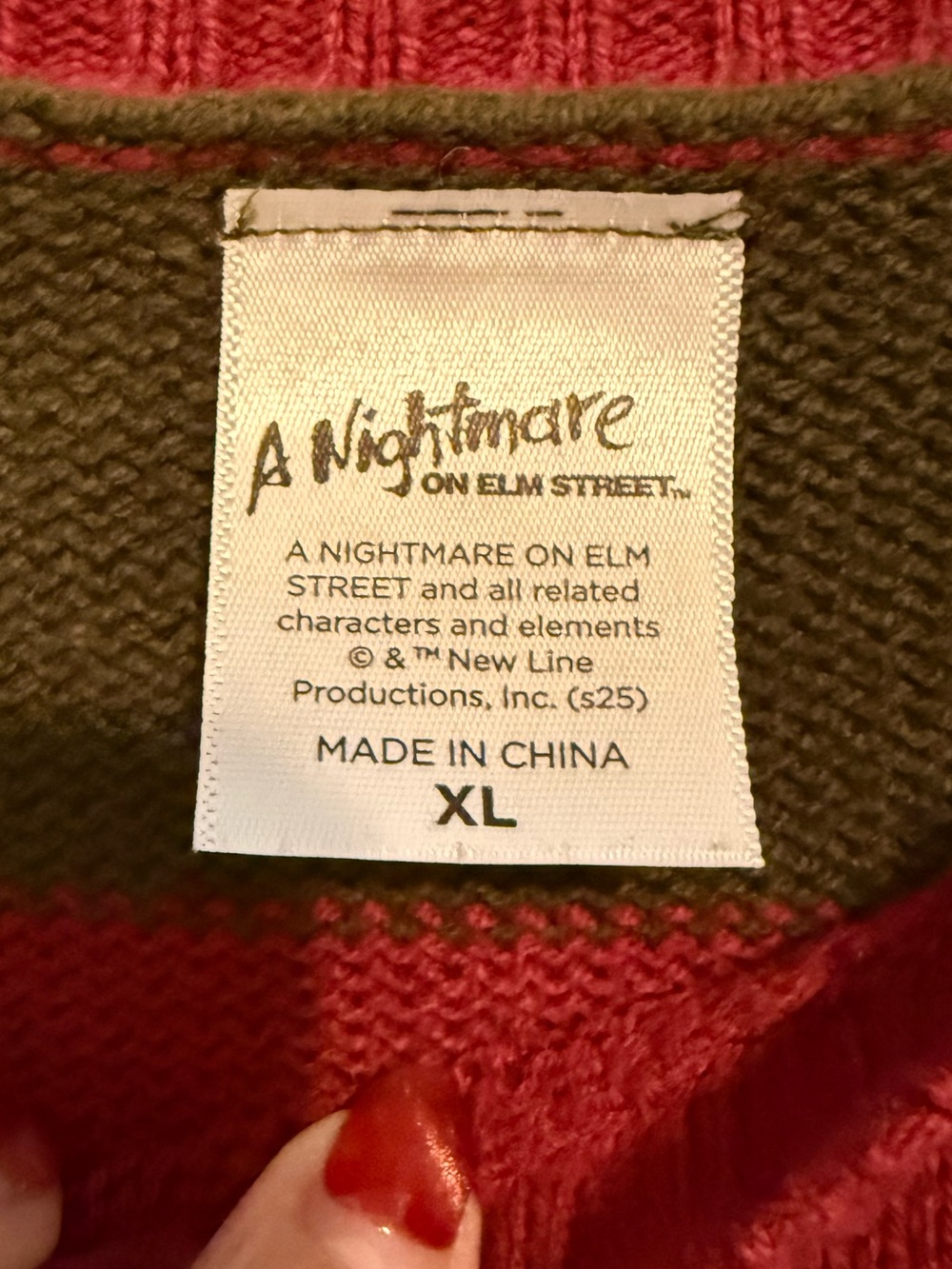 Freddy Kruger Nightmare on Elm Street Striped Sweater Unisex XL Red & Brown - Picture 7 of 11